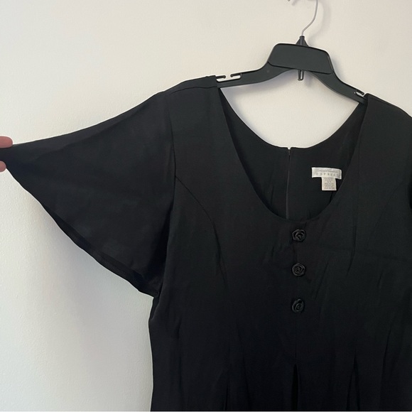 Vintage 90s Goth Express Black Rose Maxi Y2K Jumpsuit Black 13 / 14 - Picture 4 of 13